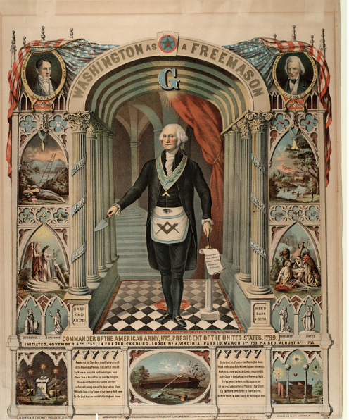 Portrait of George Washington, first President of the United States and Freemason.